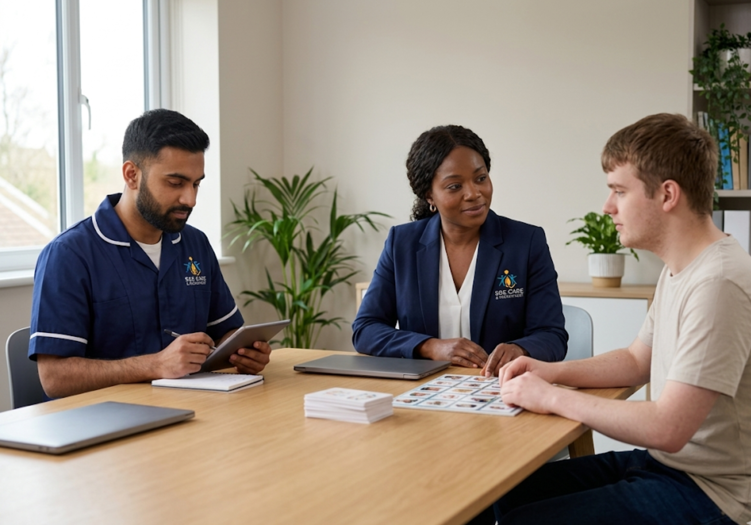 SGE Care autism-informed assessment using visual communication tools with an autistic adult in Essex